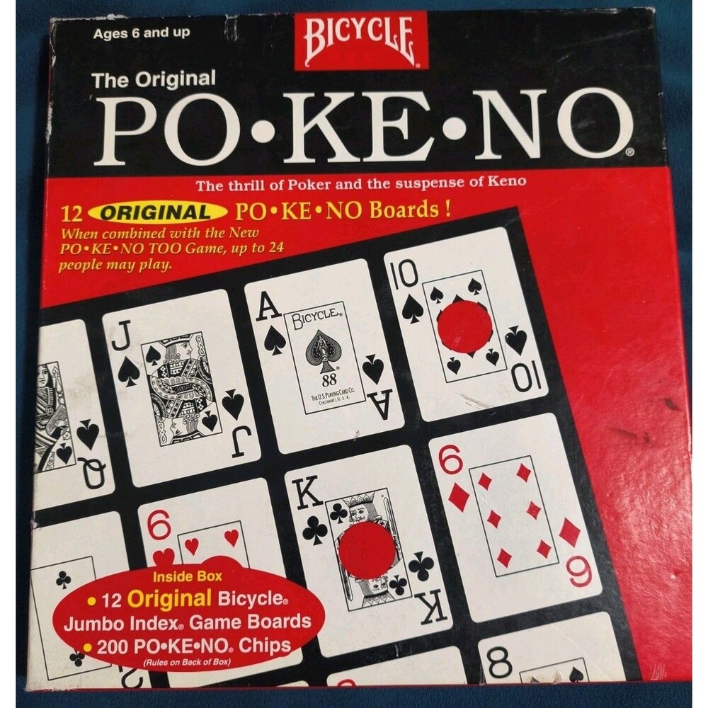 Vintage Bicycle Pokeno Poker  Keno Game USPC 100% Complete